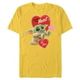 thumbnail image 1 of Star Wars The Mandalorian Grogu Be Mine Valentine - Short Sleeve Blended T-Shirt for Adults – Customized-Yellow, 1 of 5