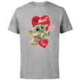 thumbnail image 1 of Star Wars The Mandalorian Grogu Be Mine Valentine - Short Sleeve Cotton T-Shirt for Adults - Customized-Athletic Heather, 1 of 5