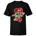 thumbnail image 1 of Star Wars The Mandalorian Grogu Be Mine Valentine - Short Sleeve T-Shirt for Kids – Customized-Black, 1 of 5