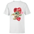 thumbnail image 1 of Star Wars The Mandalorian Grogu Be Mine Valentine - Short Sleeve T-Shirt for Kids – Customized-White, 1 of 5