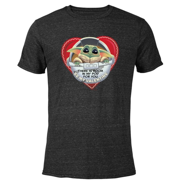 Star Wars The Mandalorian Grogu Be My Valentine - Short Sleeve Blended T-Shirt for Adults – Customized-Black