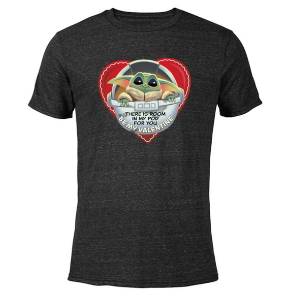 Star Wars The Mandalorian Grogu Be My Valentine - Short Sleeve Blended T-Shirt for Adults – Customized-Black