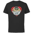 thumbnail image 1 of Star Wars The Mandalorian Grogu Be My Valentine - Short Sleeve Cotton T-Shirt for Adults - Customized-Black, 1 of 5