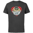 thumbnail image 1 of Star Wars The Mandalorian Grogu Be My Valentine - Short Sleeve Cotton T-Shirt for Adults - Customized-Charcoal, 1 of 5