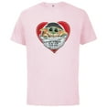 thumbnail image 1 of Star Wars The Mandalorian Grogu Be My Valentine - Short Sleeve Cotton T-Shirt for Adults - Customized-Soft Pink, 1 of 5