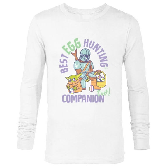 Star Wars The Mandalorian & Grogu Best Egg Hunting Companion - Long Sleeve T-Shirt for Men - Customized-White