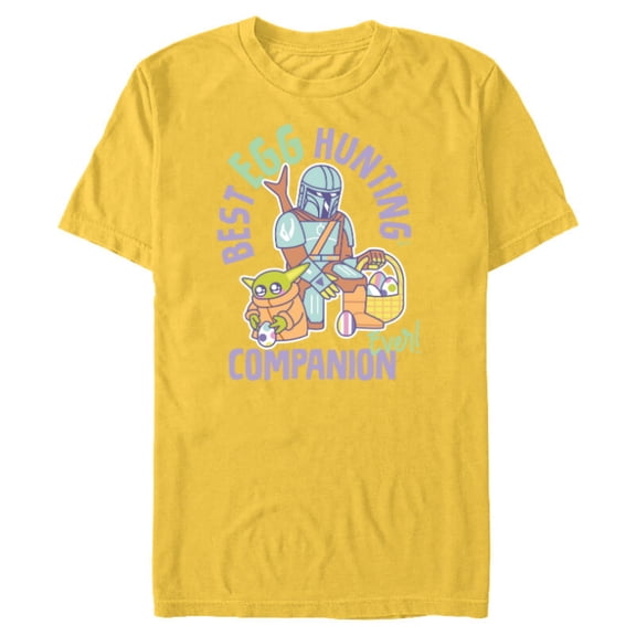 Star Wars The Mandalorian & Grogu Best Egg Hunting Companion - Short Sleeve Blended T-Shirt for Adults - Customized-Yellow
