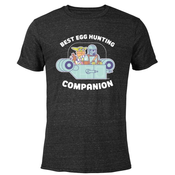 Star Wars The Mandalorian Grogu Best Egg Hunting Easter - Short Sleeve Blended T-Shirt for Adults - Customized-Black