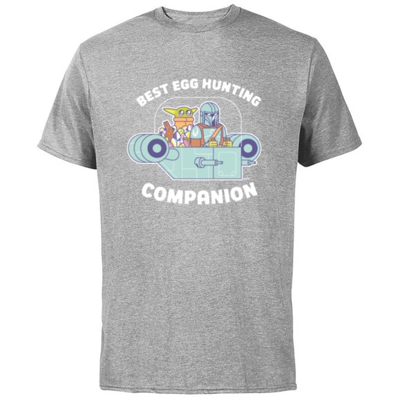 Star Wars The Mandalorian Grogu Best Egg Hunting Easter - Short Sleeve Cotton T-Shirt for Adults - Customized-Athletic Heather