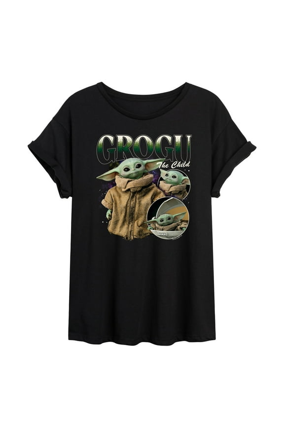 - The Mandalorian Grogu Bootleg - Womens Oversized Graphic T-Shirt