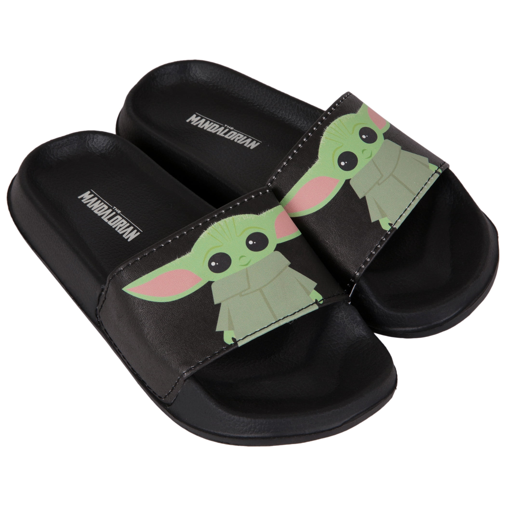 Star Wars The Mandalorian Ground Up Grogu Men’s Black Slides, Size 8 Star Wars Men main image 2