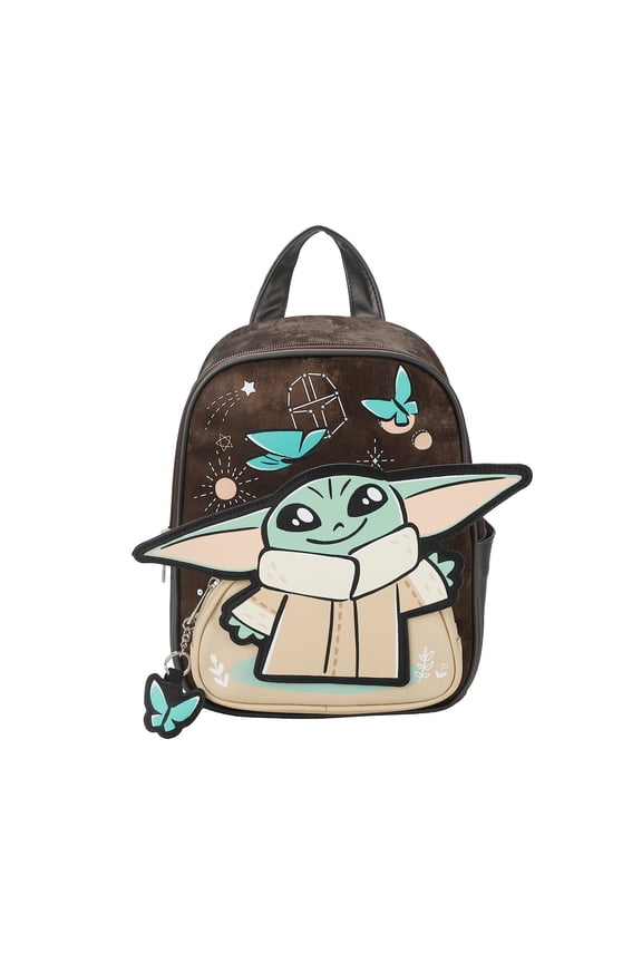 Star Wars: The Mandalorian & Grogu Butterflies & Grogu Brown 11 Mini Backpack