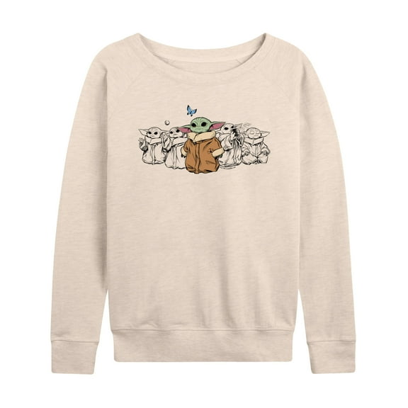 The Mandalorian - Grogu Multi - Women's French Terry Long Sleeve Pullover