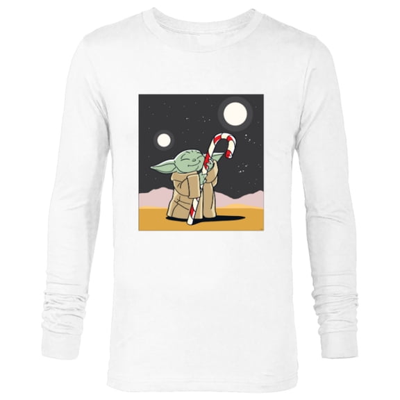 Star Wars The Mandalorian Grogu Christmas Holiday Candy Cane - Long Sleeve T-Shirt for Men - Customized-White