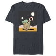thumbnail image 1 of Star Wars The Mandalorian Grogu Christmas Holiday Candy Cane - Short Sleeve Blended T-Shirt for Adults - Customized-Navy Heather, 1 of 5