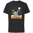 thumbnail image 1 of Star Wars The Mandalorian Grogu Christmas Holiday Candy Cane - Short Sleeve Cotton T-Shirt for Adults - Customized-Black, 1 of 5