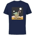 thumbnail image 1 of Star Wars The Mandalorian Grogu Christmas Holiday Candy Cane - Short Sleeve Cotton T-Shirt for Adults - Customized-Navy, 1 of 5