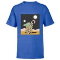 thumbnail image 1 of Star Wars The Mandalorian Grogu Christmas Holiday Candy Cane - Short Sleeve T-Shirt for Kids - Customized-Royal, 1 of 5