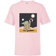 thumbnail image 1 of Star Wars The Mandalorian Grogu Christmas Holiday Candy Cane - Short Sleeve T-Shirt for Kids - Customized-Soft Pink, 1 of 5