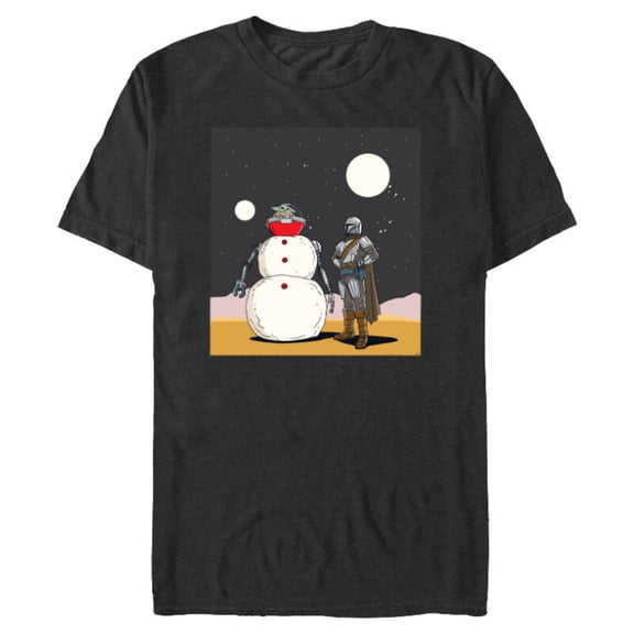 Star Wars The Mandalorian & Grogu Christmas Holiday Snowman - Short Sleeve Blended T-Shirt for Adults - Customized-Dark Heather