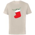 thumbnail image 1 of Star Wars The Mandalorian Grogu Christmas Holiday Stocking - Short Sleeve Cotton T-Shirt for Adults - Customized-Natural, 1 of 5