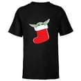 thumbnail image 1 of Star Wars The Mandalorian Grogu Christmas Holiday Stocking - Short Sleeve T-Shirt for Kids - Customized-Black, 1 of 5