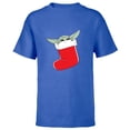 thumbnail image 1 of Star Wars The Mandalorian Grogu Christmas Holiday Stocking - Short Sleeve T-Shirt for Kids - Customized-Royal, 1 of 5