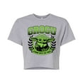 thumbnail image 1 of Star Wars - The Mandalorian Grogu Collegiate  - Juniors Cropped Short Sleeve Graphic T-Shirt, 1 of 5