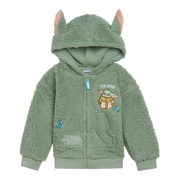 Star Wars The Mandalorian Grogu Cozy Sherpa Cosplay Hoodie Newborn to Big Kid