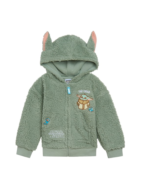 The Mandalorian Grogu Cozy Sherpa Cosplay Hoodie Newborn to Big Kid