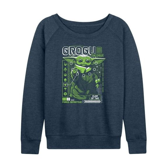 Star Wars - The Mandalorian Grogu Digital  - Wo Men's French Terry Long Sleeve Pullover