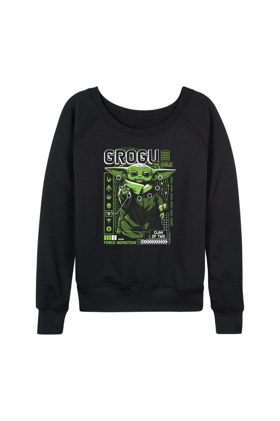 - The Mandalorian Grogu Digital  - Wo Men's French Terry Long Sleeve Pullover