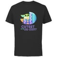 thumbnail image 1 of Star Wars The Mandalorian Grogu Easter Cutest in Gal-Eggsy - Short Sleeve Cotton T-Shirt for Adults - Customized-Black, 1 of 5