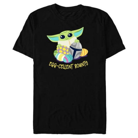 Star Wars The Mandalorian Grogu Easter Egg-Cellent Bounty - Short Sleeve Blended T-Shirt for Adults - Customized-Black