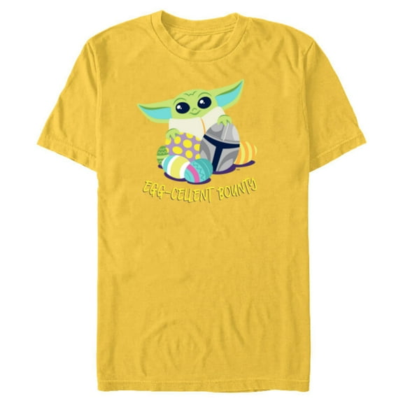 Star Wars The Mandalorian Grogu Easter Egg-Cellent Bounty - Short Sleeve Blended T-Shirt for Adults - Customized-Yellow