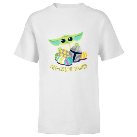 Star Wars The Mandalorian Grogu Easter Egg-Cellent Bounty - Short Sleeve T-Shirt for Kids - Customized-White