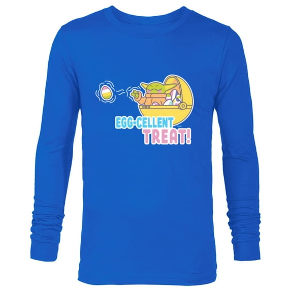 Star Wars The Mandalorian Grogu Easter Egg-Cellent Treat! - Long Sleeve T-Shirt for Men - Customized-Navy