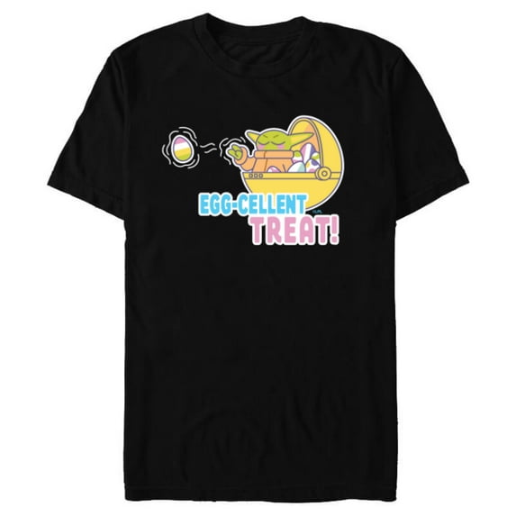 Star Wars The Mandalorian Grogu Easter Egg-Cellent Treat! - Short Sleeve Blended T-Shirt for Adults - Customized-Black
