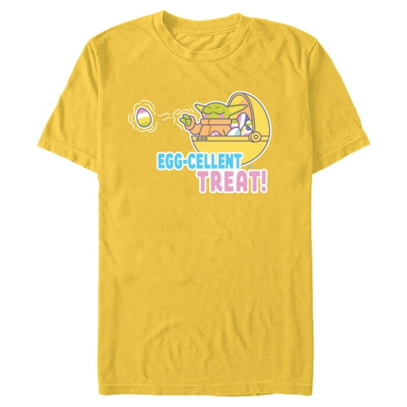 Star Wars The Mandalorian Grogu Easter Egg-Cellent Treat! - Short Sleeve Blended T-Shirt for Adults - Customized-Yellow