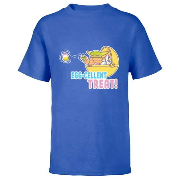 Star Wars The Mandalorian Grogu Easter Egg-Cellent Treat! - Short Sleeve T-Shirt for Kids - Customized-Royal