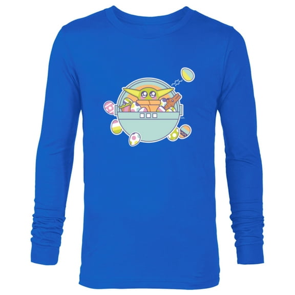 Star Wars The Mandalorian Grogu Easter Egg-Citement - Long Sleeve T-Shirt for Men - Customized-Navy