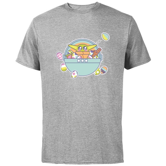 Star Wars The Mandalorian Grogu Easter Egg-Citement - Short Sleeve Cotton T-Shirt for Adults - Customized-Athletic Heather