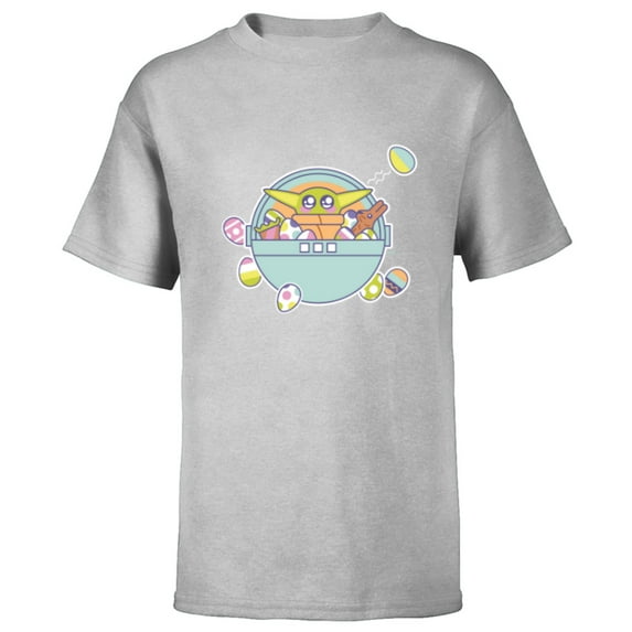 Star Wars The Mandalorian Grogu Easter Egg-Citement - Short Sleeve T-Shirt for Kids - Customized-Athletic Heather