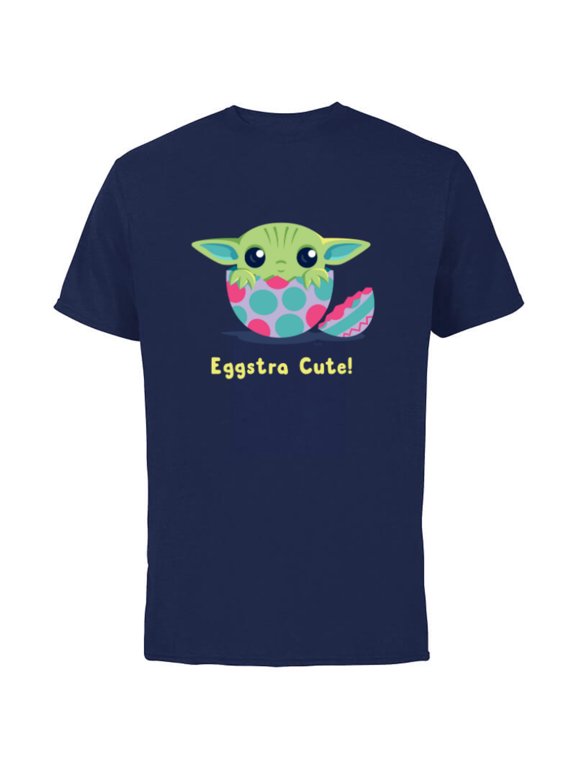 The Mandalorian Grogu Easter Eggstra Cute! - Short Sleeve Cotton T-Shirt for Adults - Customized-Navy