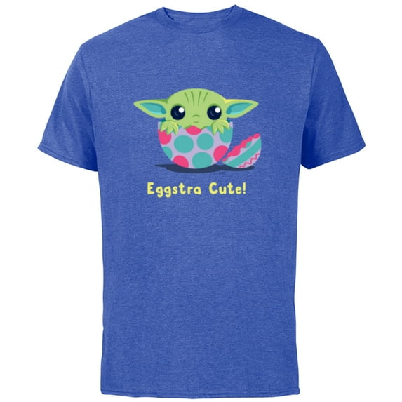 Star Wars The Mandalorian Grogu Easter Eggstra Cute! - Short Sleeve Cotton T-Shirt for Adults - Customized-Royal Heather