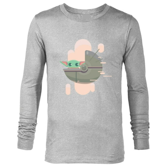 Star Wars The Mandalorian Grogu Floating Pod Digital Galaxy - Long Sleeve T-Shirt for Men - Customized-Athletic Heather