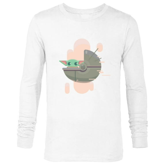 Star Wars The Mandalorian Grogu Floating Pod Digital Galaxy - Long Sleeve T-Shirt for Men - Customized-White