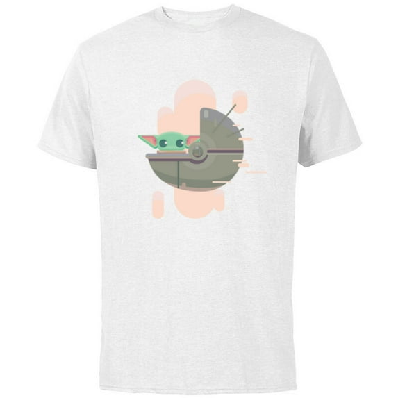 Star Wars The Mandalorian Grogu Floating Pod Digital Galaxy - Short Sleeve Cotton T-Shirt for Adults - Customized-White