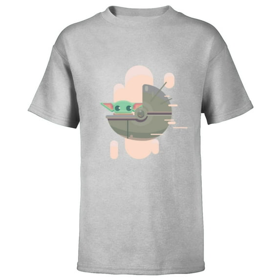 Star Wars The Mandalorian Grogu Floating Pod Digital Galaxy - Short Sleeve T-Shirt for Kids - Customized-Athletic Heather