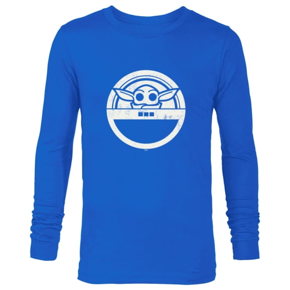 Star Wars The Mandalorian Grogu Floating Pod Sticker - Long Sleeve T-Shirt for Men - Customized-Navy